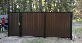 Купить распашные ворота из профнастила Мичуринск, цена от 2699 руб.